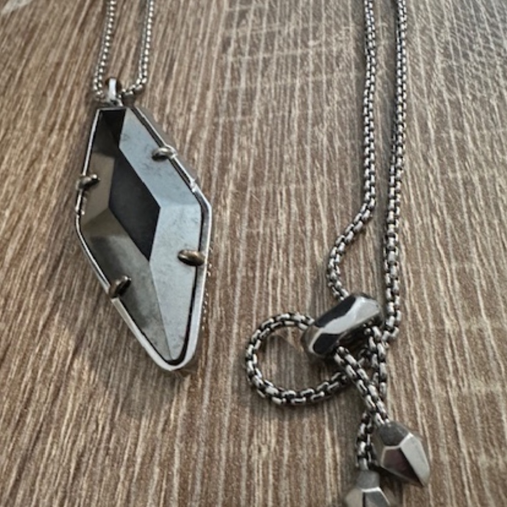 Kendra Scott Gun Metal Adjustable Long Necklace